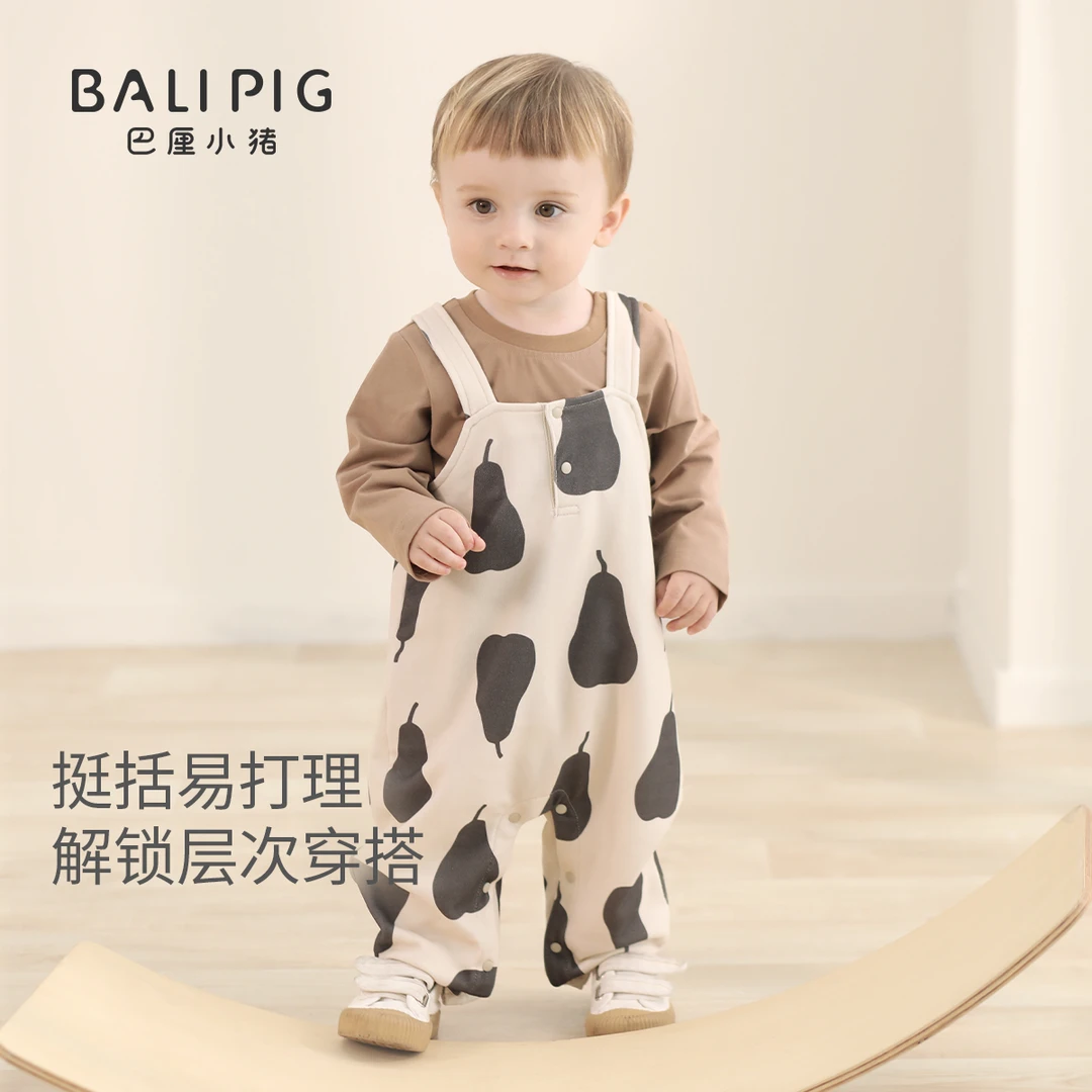 宝宝背带裤春秋季婴儿连体裤子春款举重裤婴幼童长裤男女童连身裤