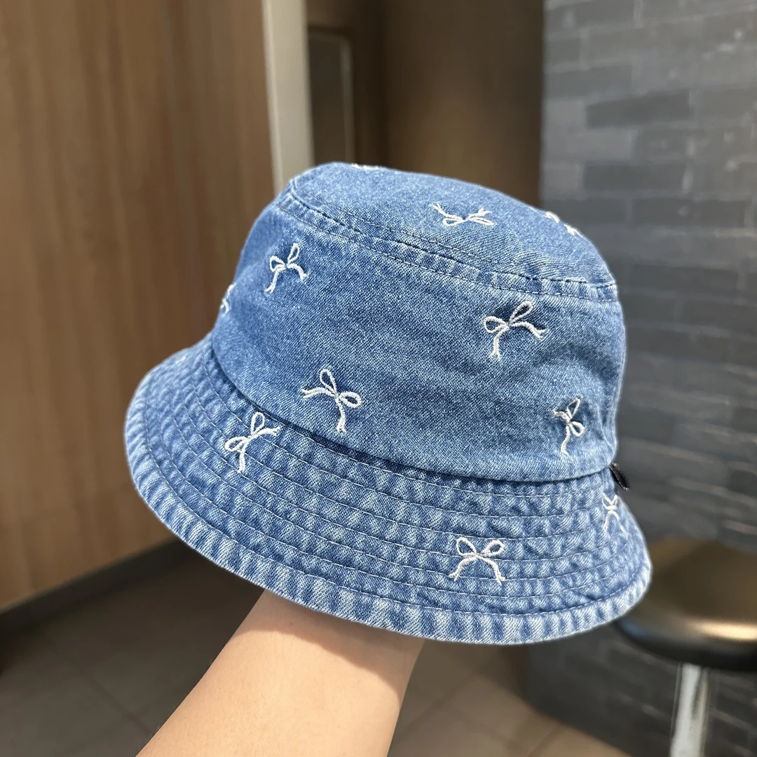 婴儿帽子宝宝渔夫帽春秋款刺绣小熊男童牛仔帽女童盆帽儿童遮阳帽