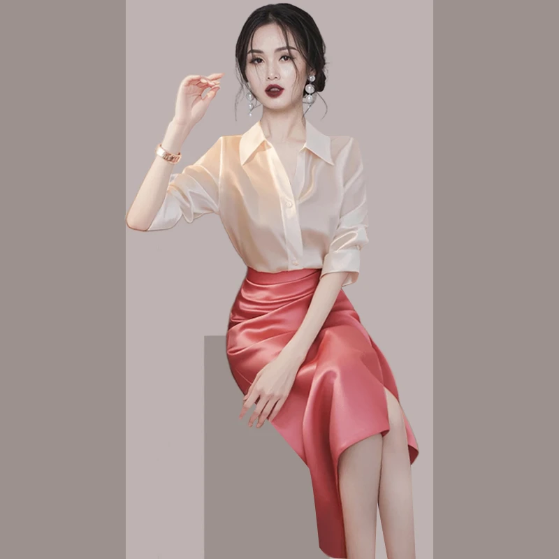 今年流行爆款套装裙女装2025春季新款气质衬衫半裙又a又飒两件套