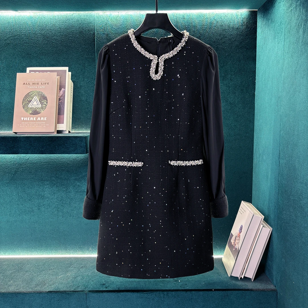 早秋小香连衣裙新款时尚女士长裙E031149