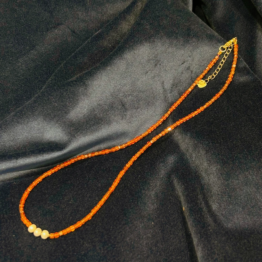 天然石榴石项链-SLS086