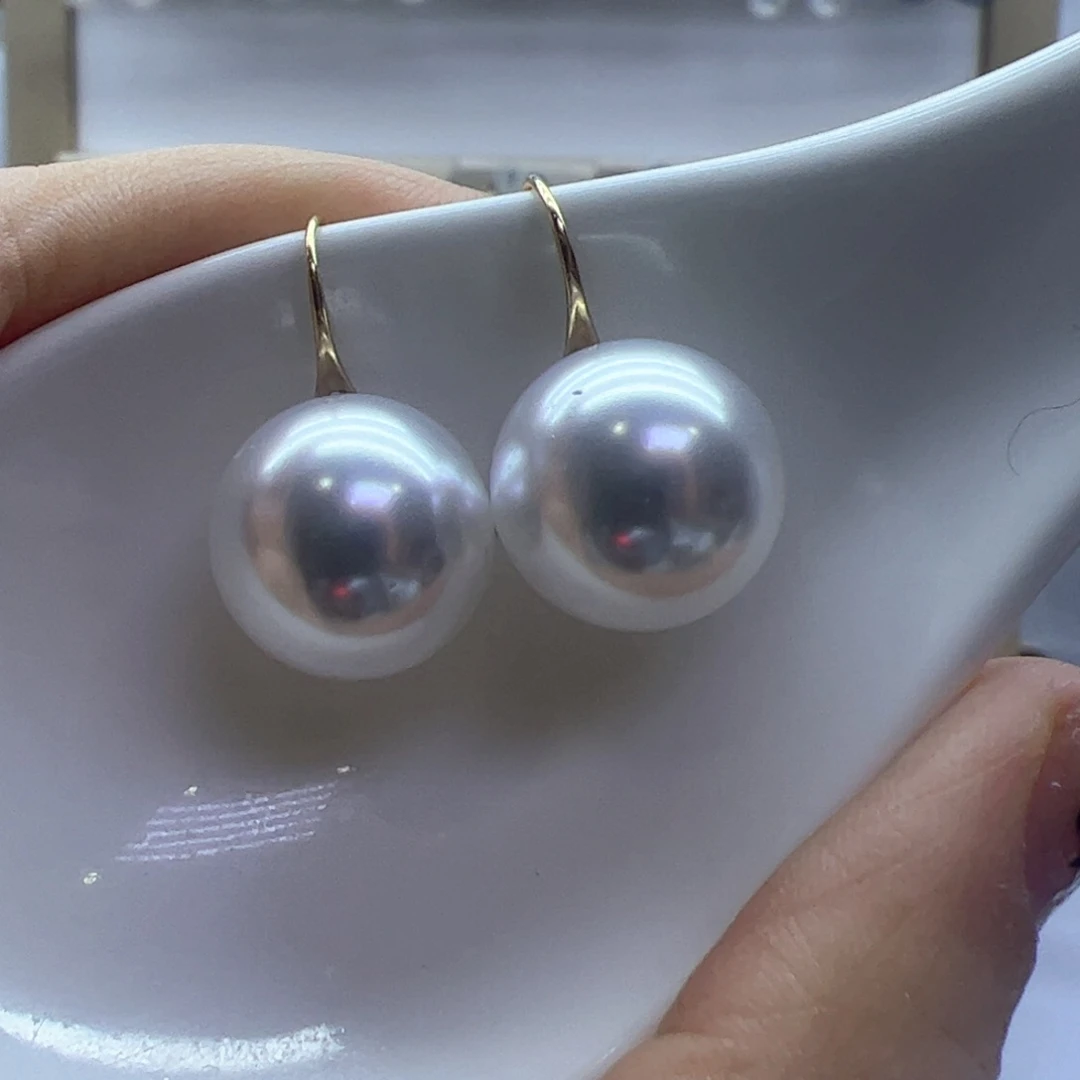 淡水珍珠耳饰18K金镶嵌
