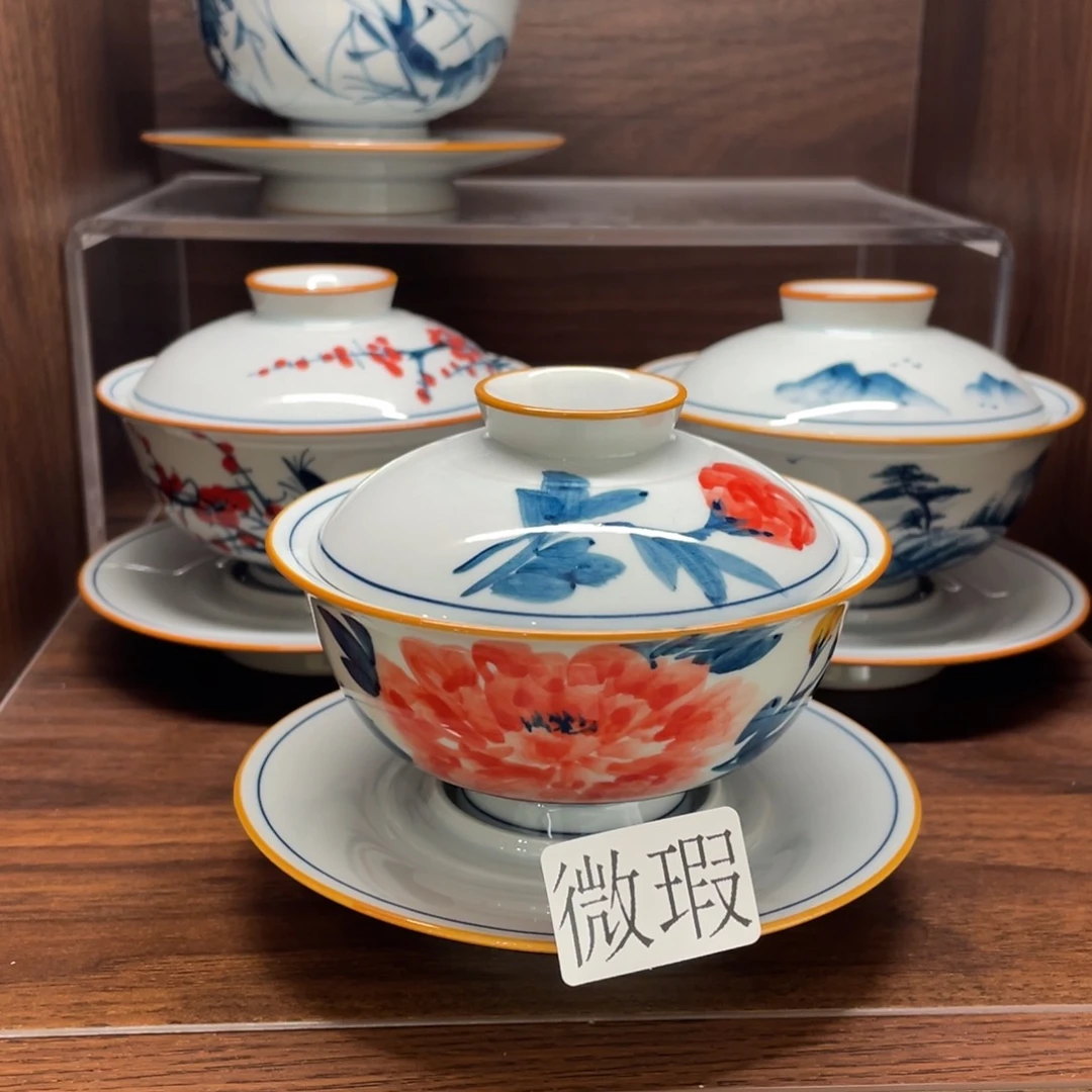 微瑕釉下彩纯手绘