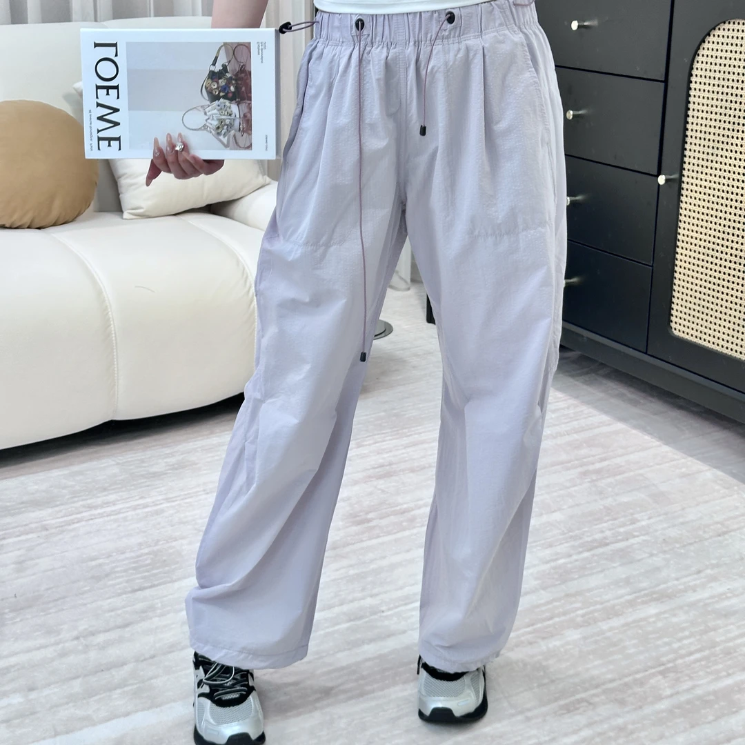 春夏果色纯色防泼水速干抽绳伞兵裤男女休闲长裤工装裤328-LK1298