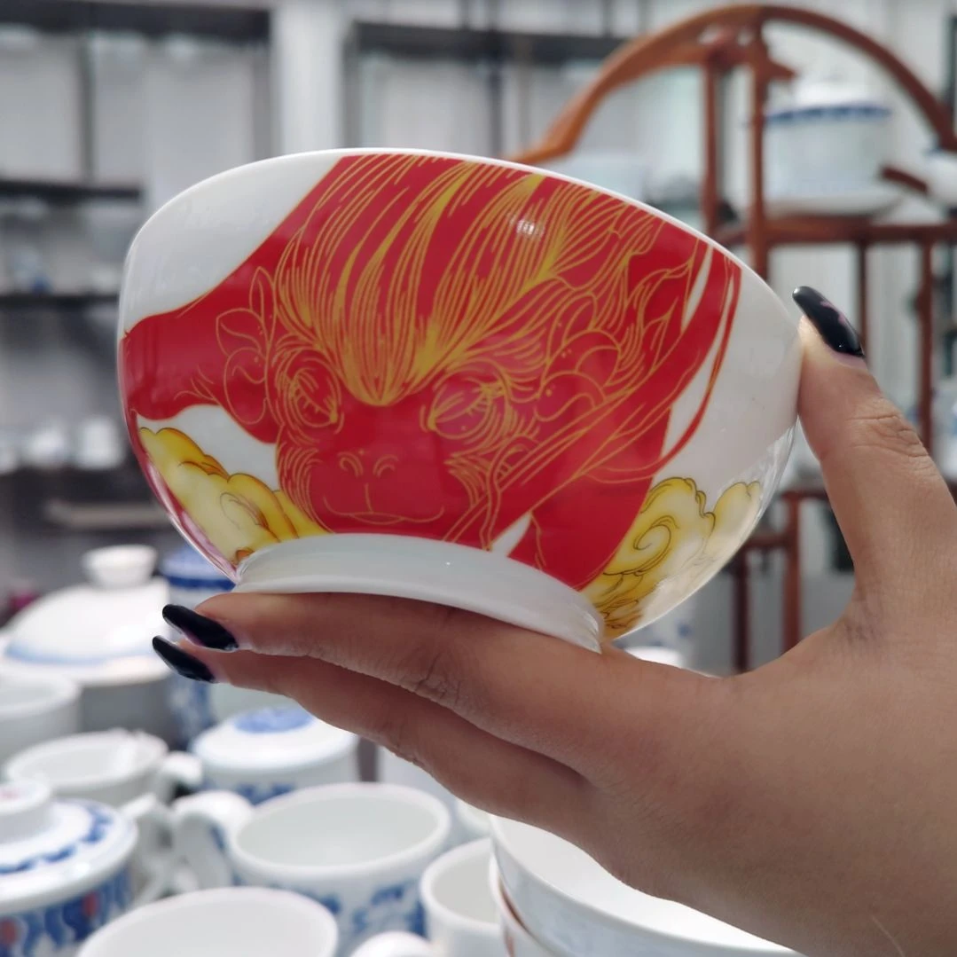 陶瓷生肖碗两只装一级品自行备注生肖