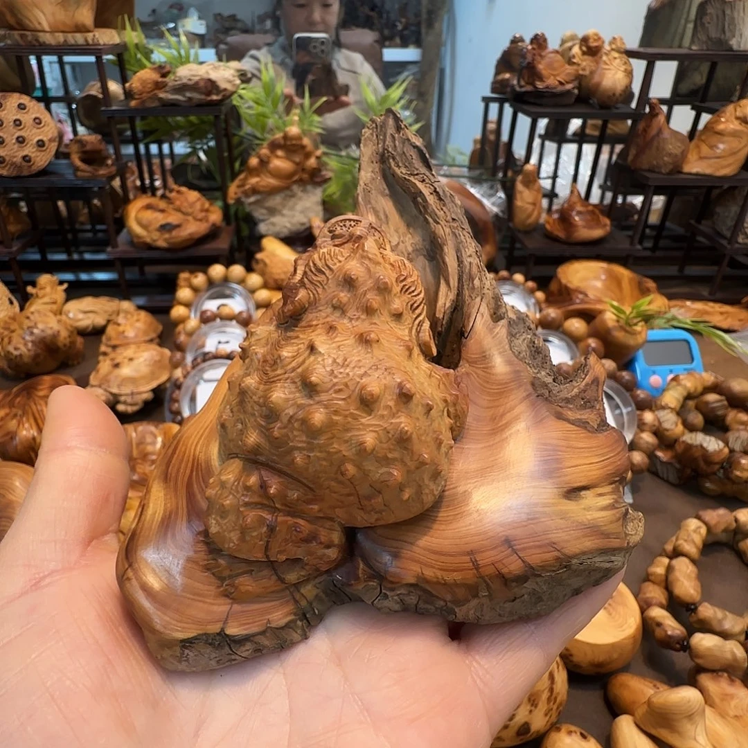 旧***再柏木（崖柏）太行崖柏陈化老茬头金蟾摆件