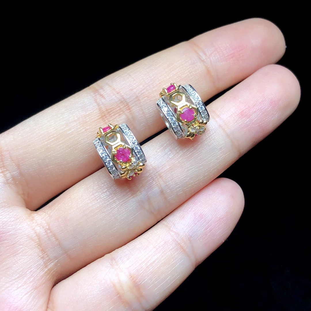 【云上叙】S925银红宝石吊坠-多样性发其一-2.5mm-V43711-M（甄选）