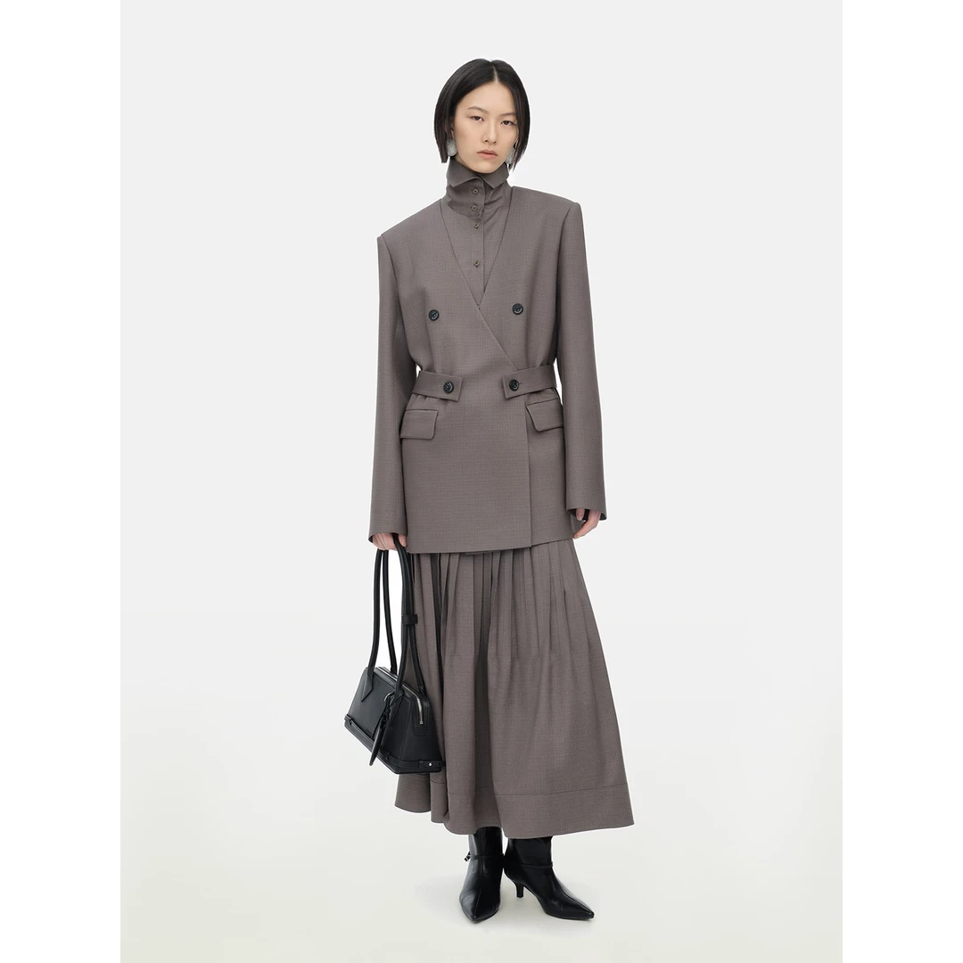 YIRANTIAN 设计师品牌 25秋冬新品 V领双排扣宽松西装 SOLSOL