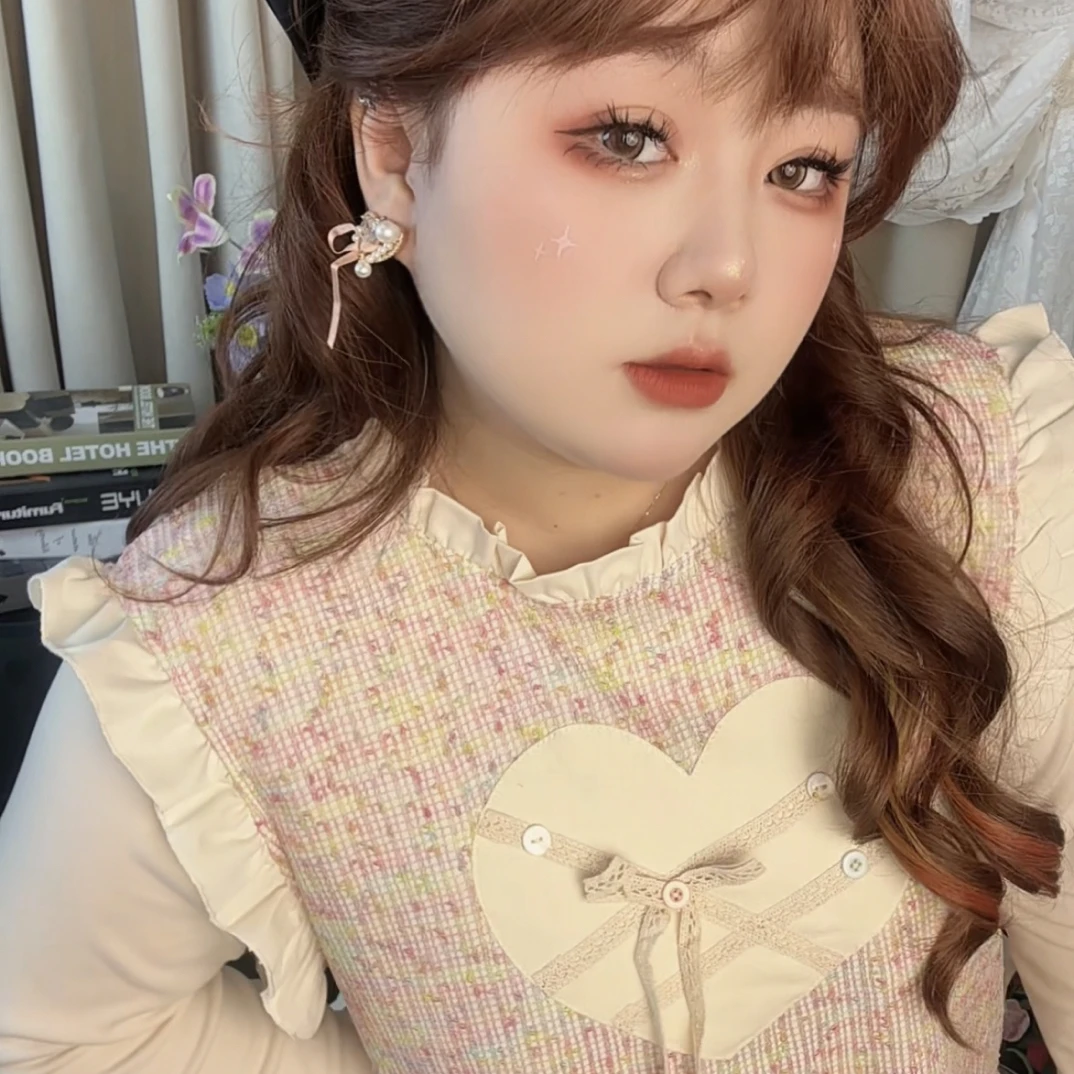 粉色针织马甲蕾丝半身裙套装女秋季2025新款甜美风可盐可甜三件套