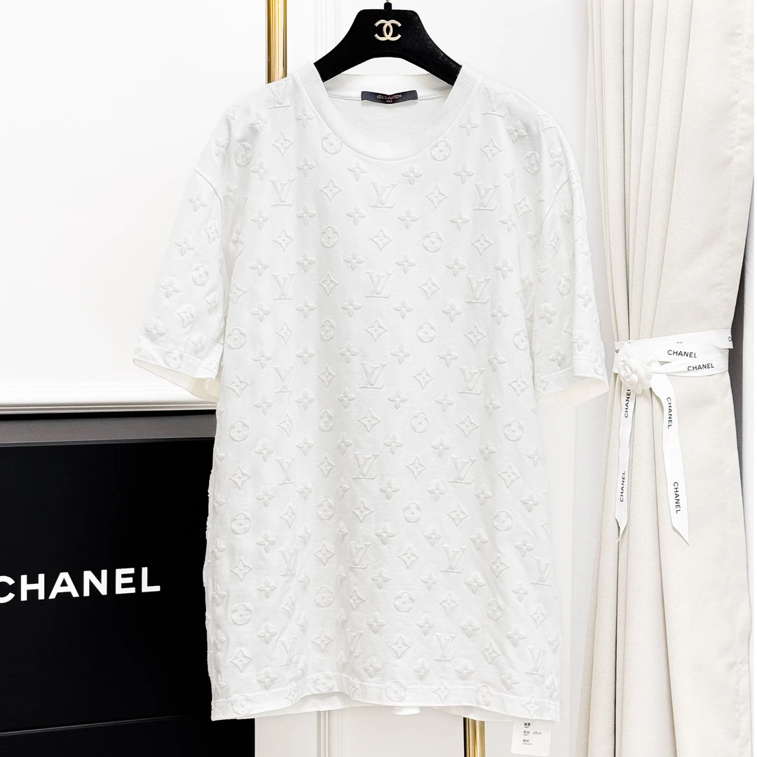 99新 LouisVuitton/路易威登 L码 白色 老花 短袖 T恤