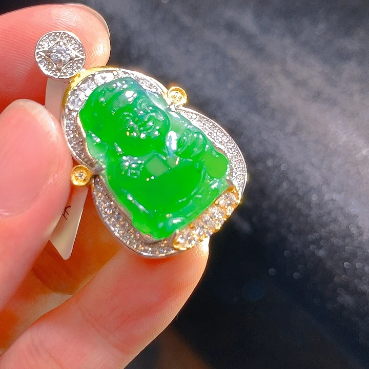 【闪购商品】翡翠颈饰银S925镶嵌翡翠