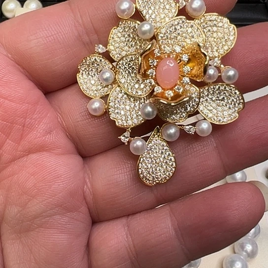 未镶嵌胸饰淡水珍珠K****1