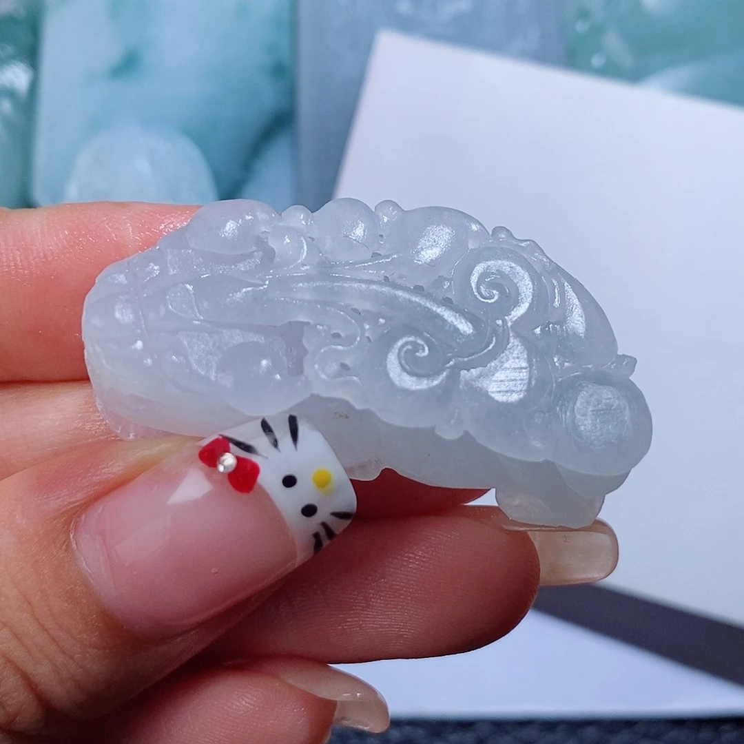定制翡翠未镶嵌毛货付款后确认抛光