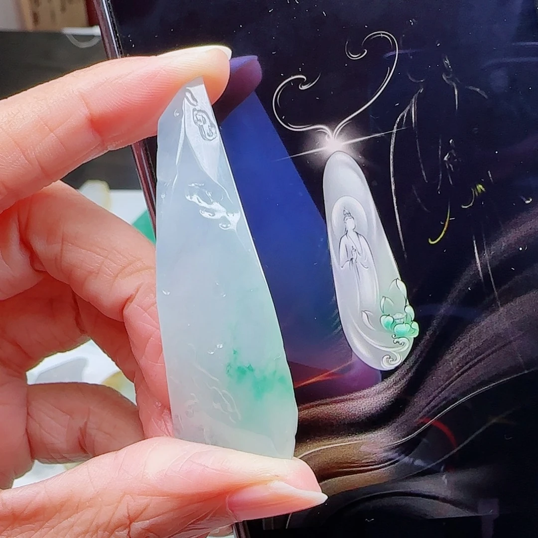 定制翡翠未镶嵌缅甸翡翠挂件