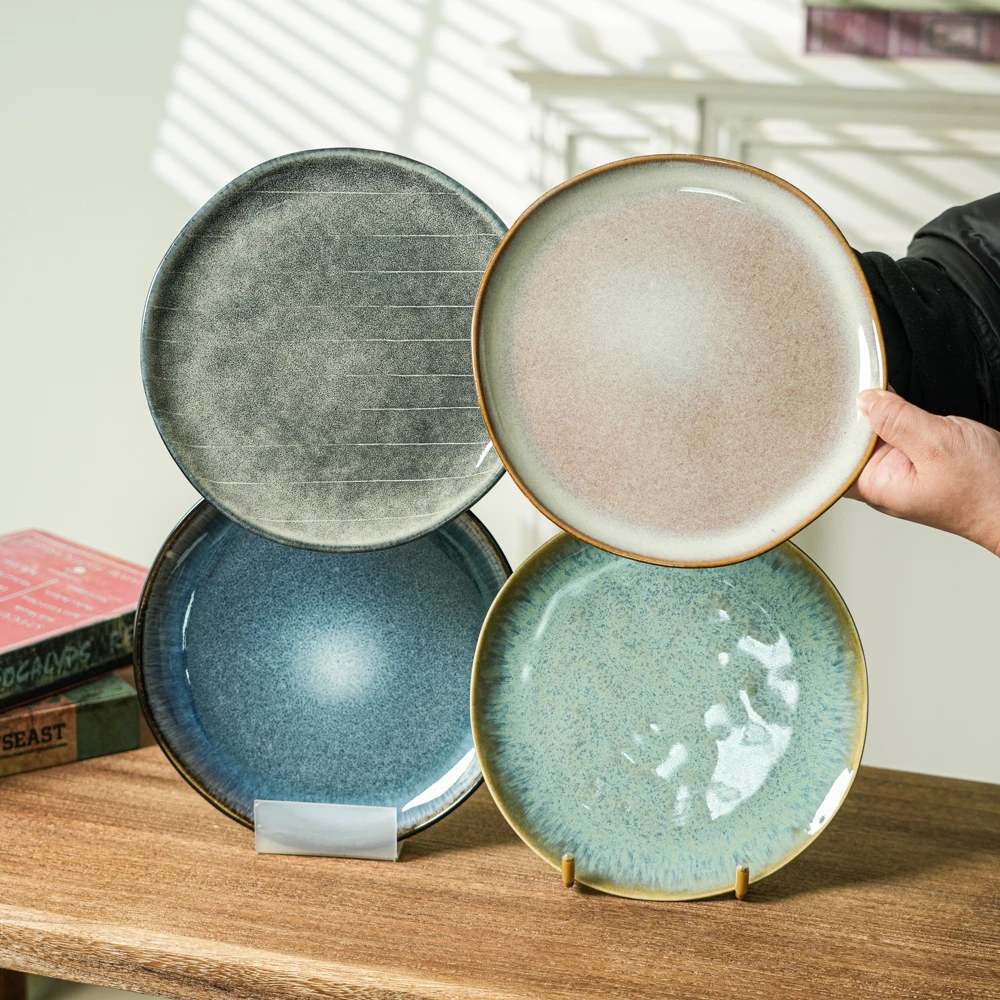 【瑕疵】陶瓷盘子窑变小盘组合218XD