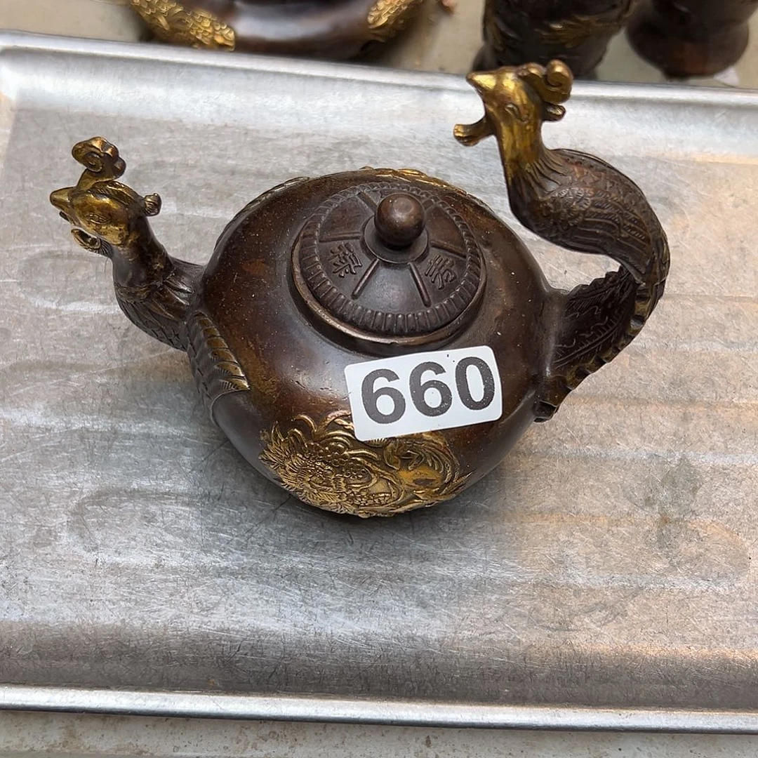 误***尘黄铜摆件，文房摆件