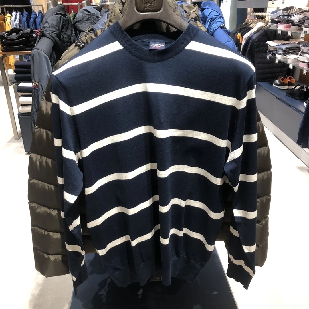 意鲨 不可退换 男士条纹拼色棉衣长袖还有白色