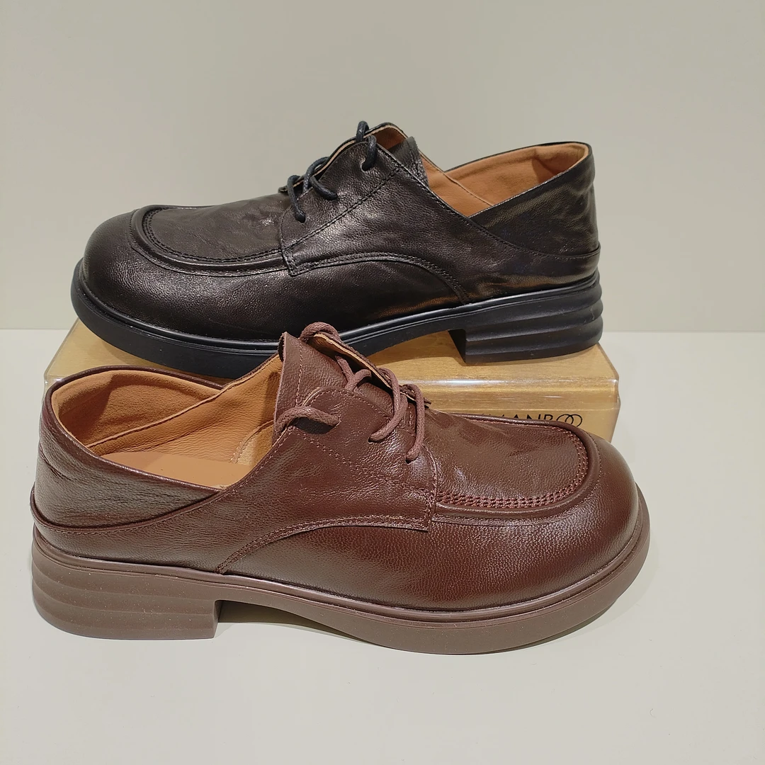 214245705e漫步佳人2025春款时尚百搭真皮乐福鞋