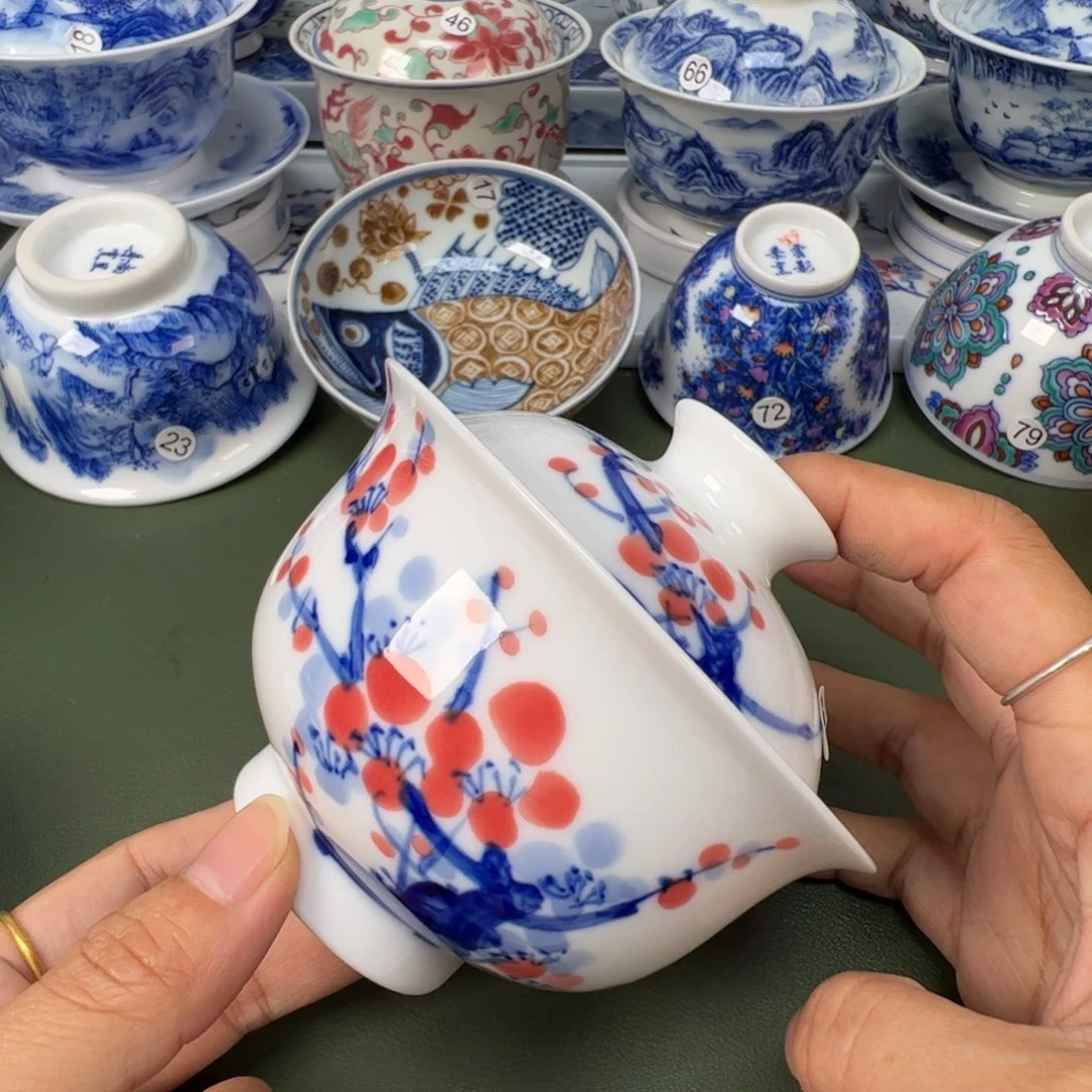 陶瓷景德镇纯手工纯手绘茶具木木57