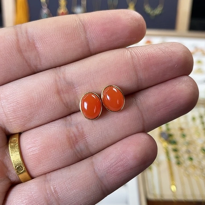 南红玛瑙颈饰银S925镶嵌1*1
