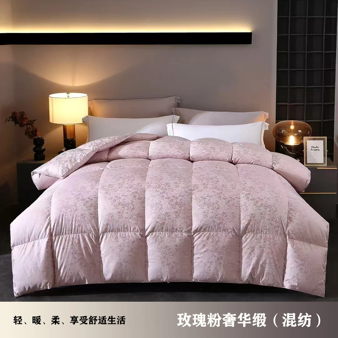 【新国标95白鸭绒被】大朵高蓬松白鸭绒羽绒被纯棉加厚冬被现场充绒