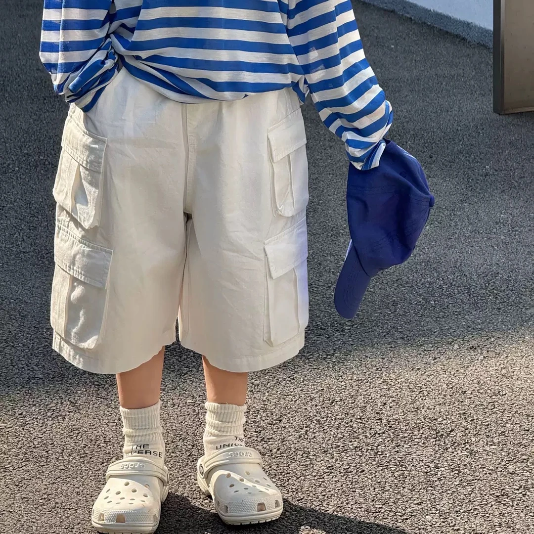 父子休闲工装裤2025夏季亲子百搭款式时尚外穿薄款裤子韩版儿童潮