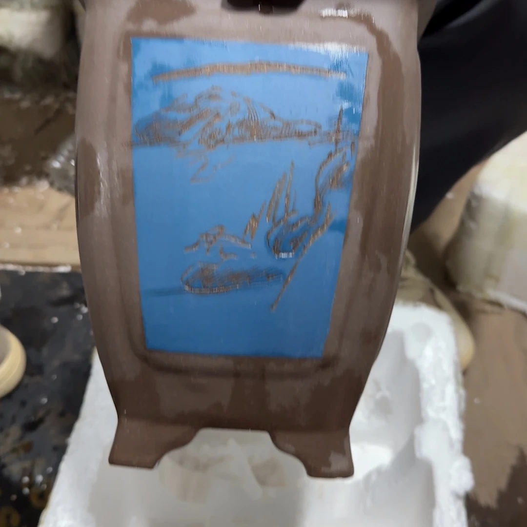 紫砂花盆口径17高度24