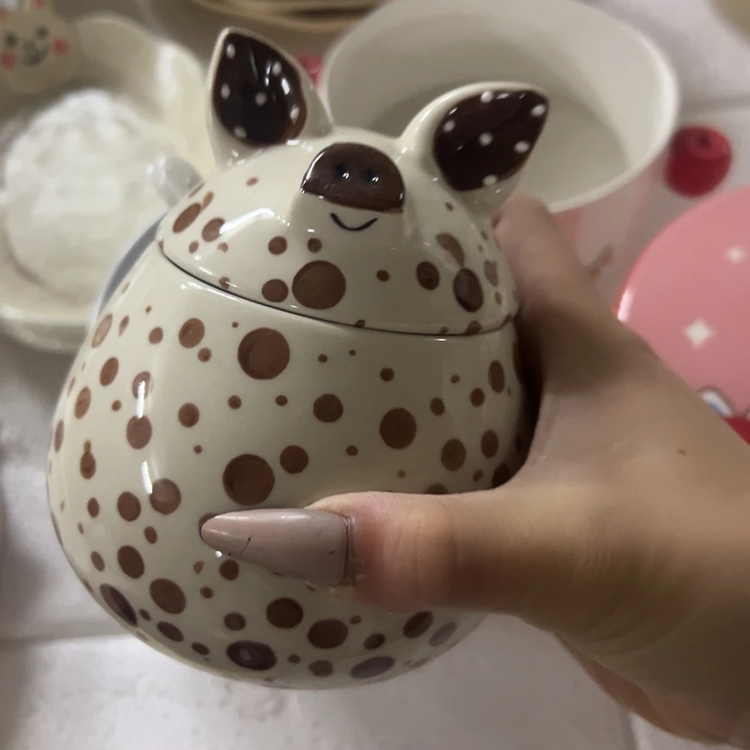 搪瓷微瑕小猪调料罐一个
