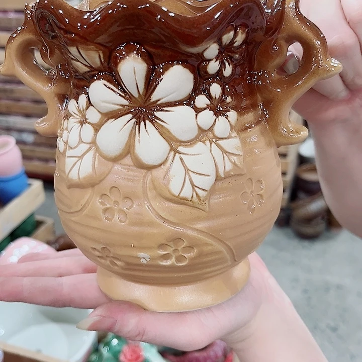 有孔.凑单10元陶瓷花盆发货！