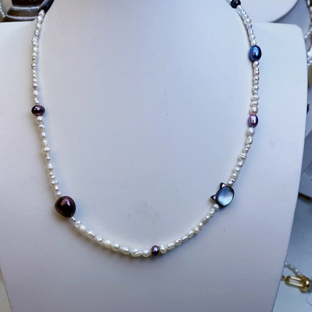 淡水珍珠颈饰银S925镶嵌