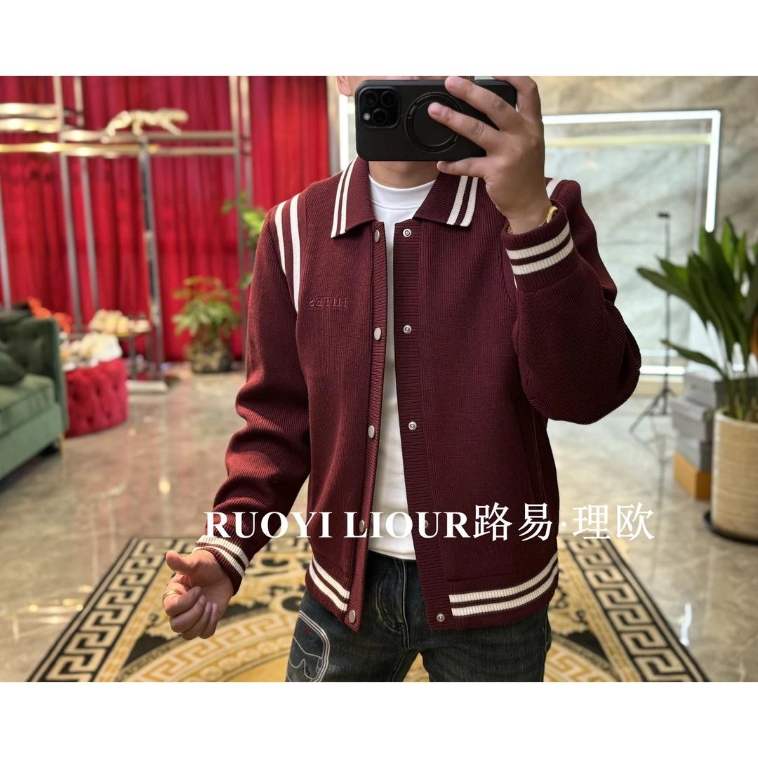 【路易理欧】欧货时尚款绵羊毛小香风休闲潮流针织夹克0451