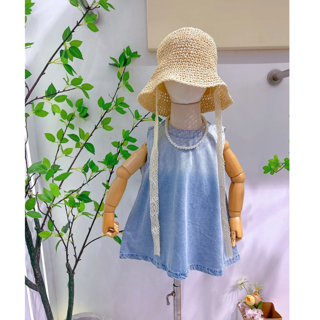 2025女童洋气宝宝夏季夏款女宝韩版时尚百搭渐变牛仔连衣裙公主