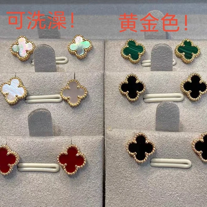钛钢合金耳饰 可洗澡！1.5大草草耳钉超美超大气百搭好看可送闺蜜