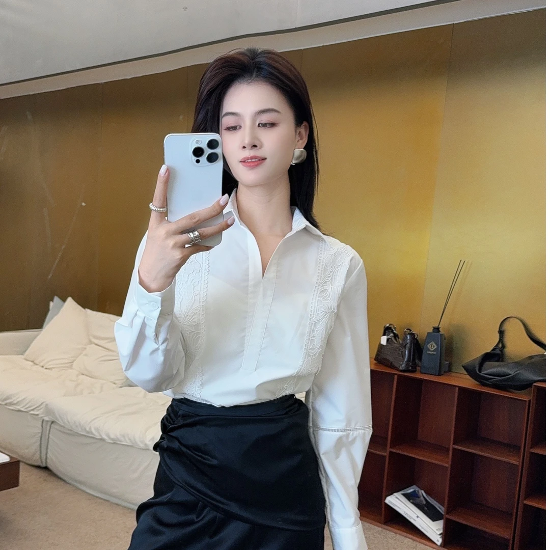 以类设计师品牌CHIC GALAXY 夏日新款提花衬衫防晒长袖上衣45177