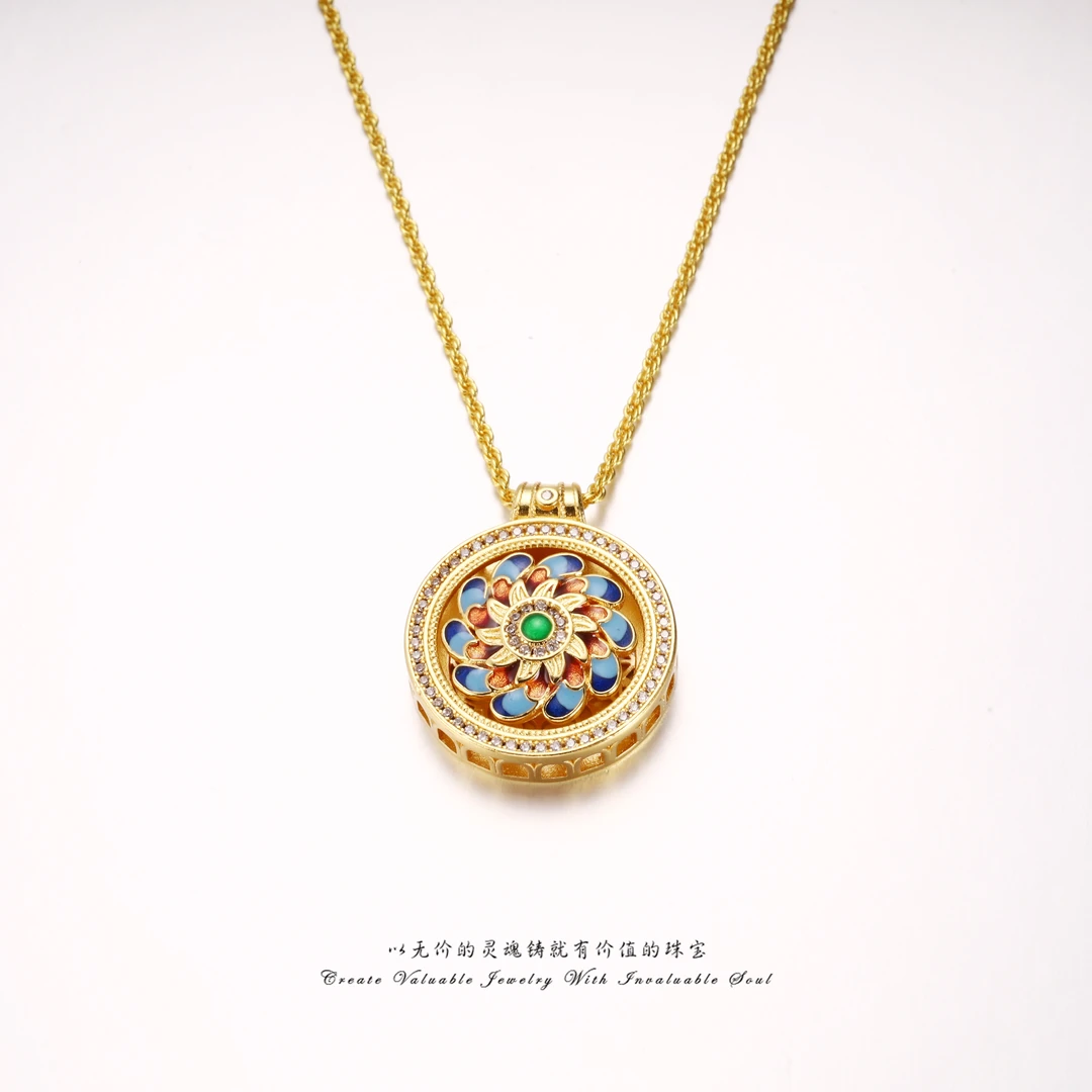 铜合金项链 【M·D】英·蓝花皓韵链时尚项链（链长59cm）MD-C-31880