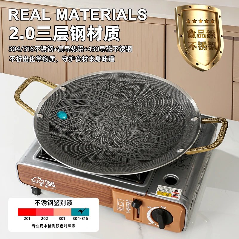 大金麦饭石不粘烤盘户外露营炉家用烤肉锅电磁炉烧烤专用烤肉烤盘