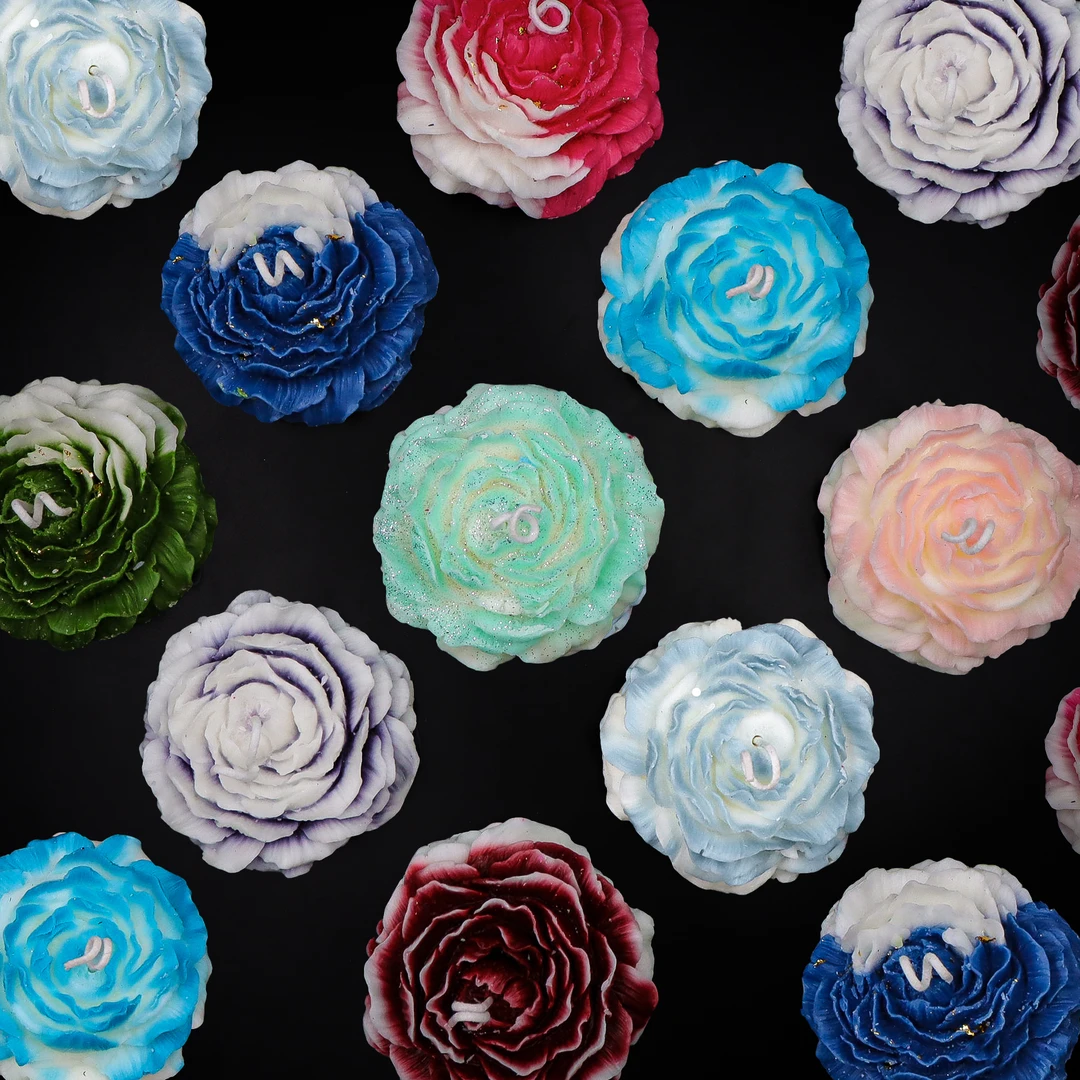 【沐渼手作】渐变牡丹花42低温香薰蜡烛情侣浪漫情调礼物摆件伴手礼