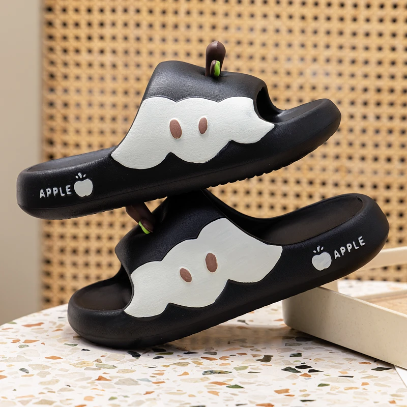 2025新款可爱苹果EVA防滑防臭卡通厚底拖鞋女士夏季居家浴室拖鞋