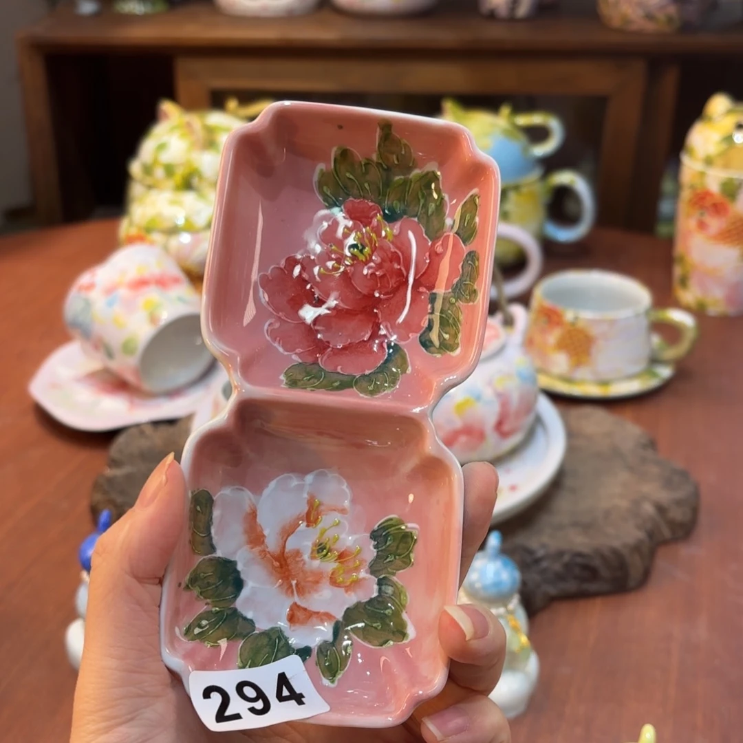 瓷片景德镇手绘高温釉下彩陶瓷茶具