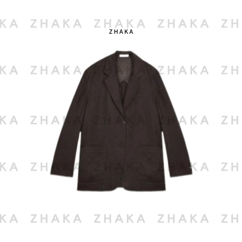 ZHAKA/平驳领亚麻西装外套上衣zk1295