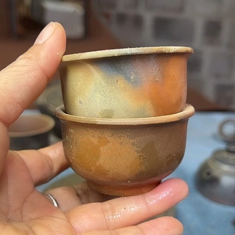 戬谷龙窑柴烧茶杯86