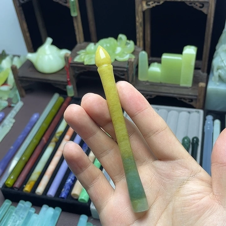 福利款岫玉毛笔杆短0.8