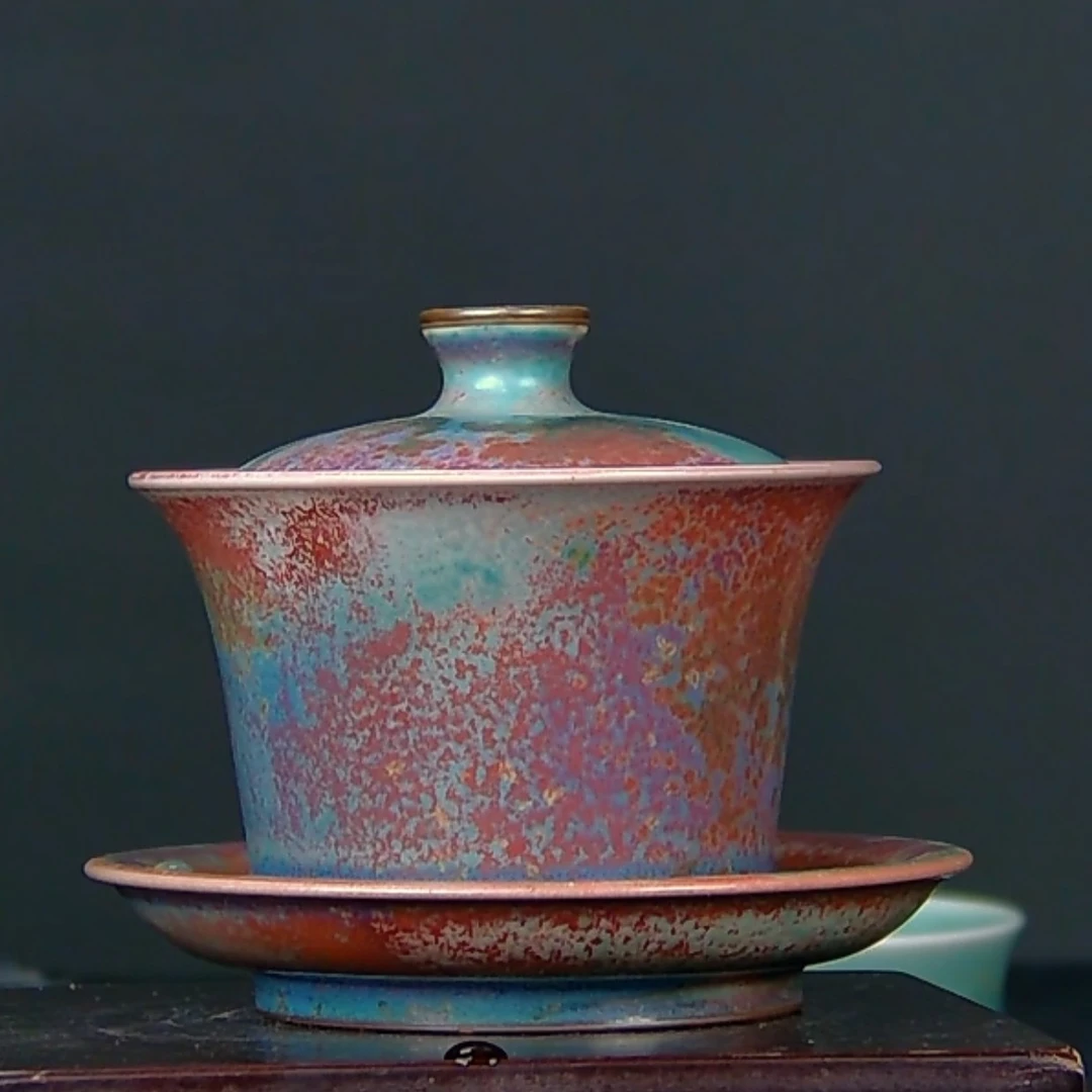 百年郗钧【家】炭烧纯手工盖碗精工