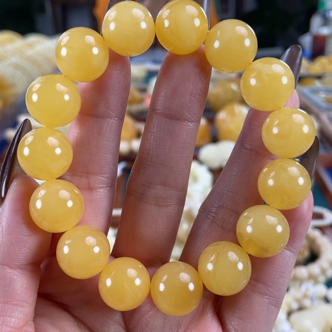 琥珀未镶嵌珠宝奇石14圆珠24.2