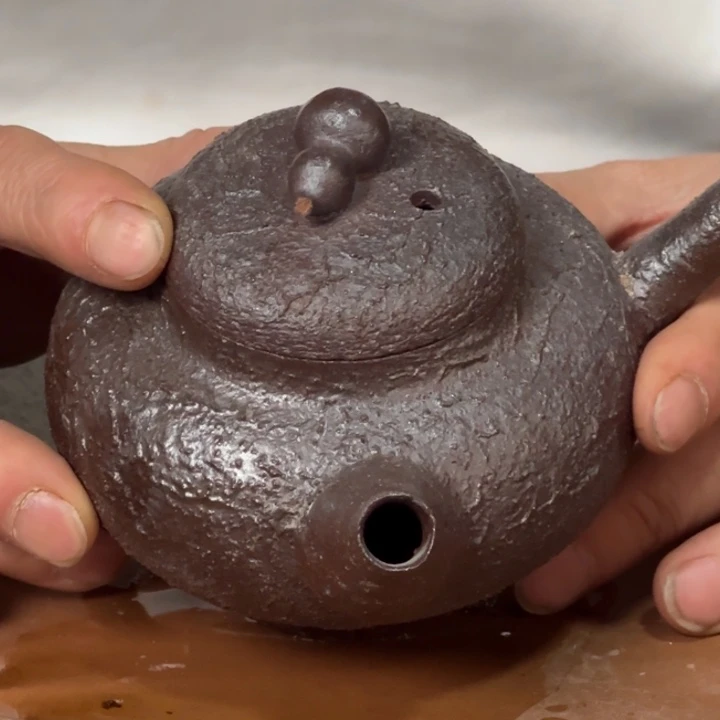 紫砂柴烧测吧葫芦壶