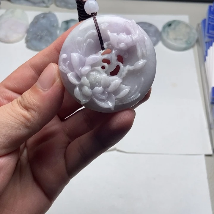 颈饰未镶嵌翡翠莲花12