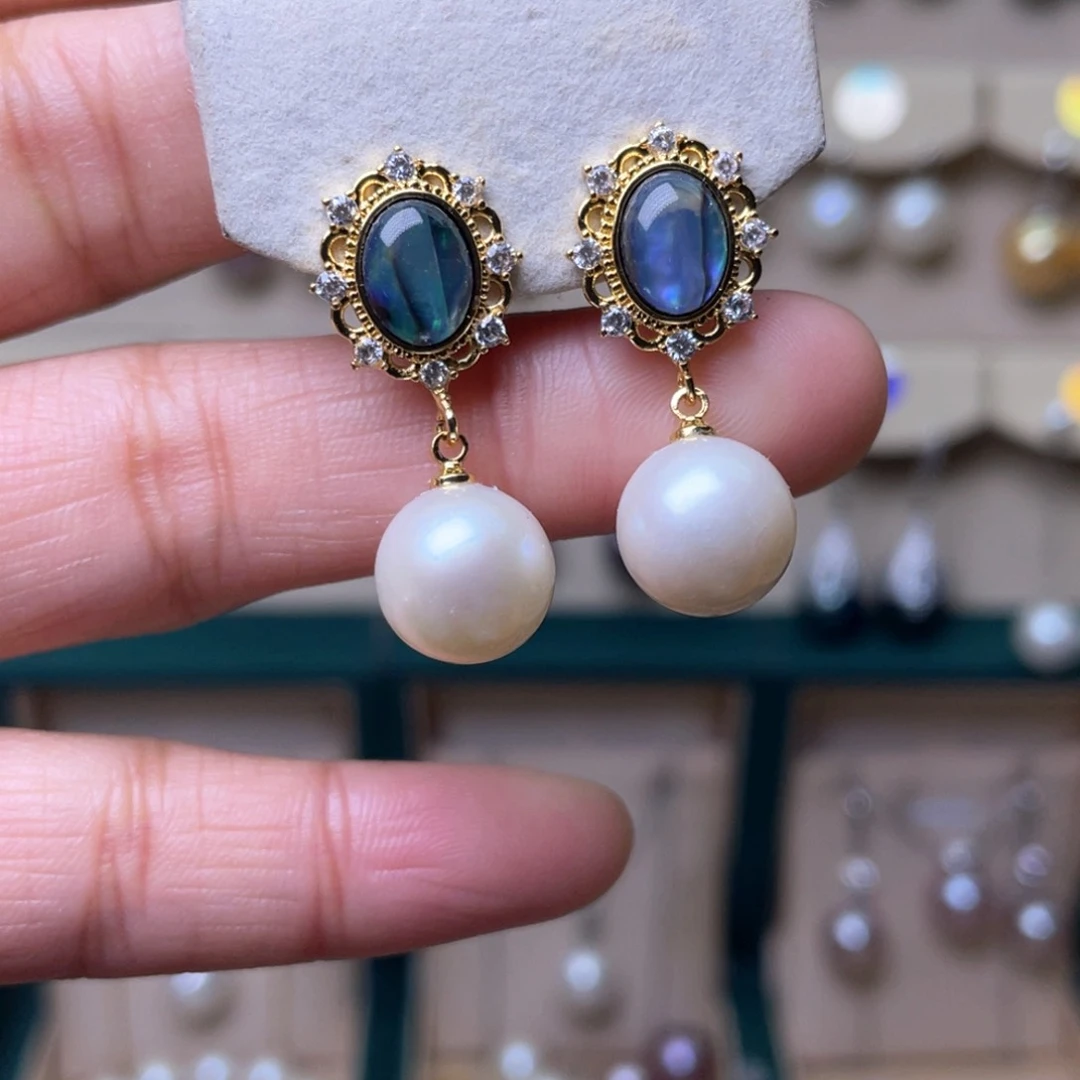 淡水珍珠耳环未镶嵌