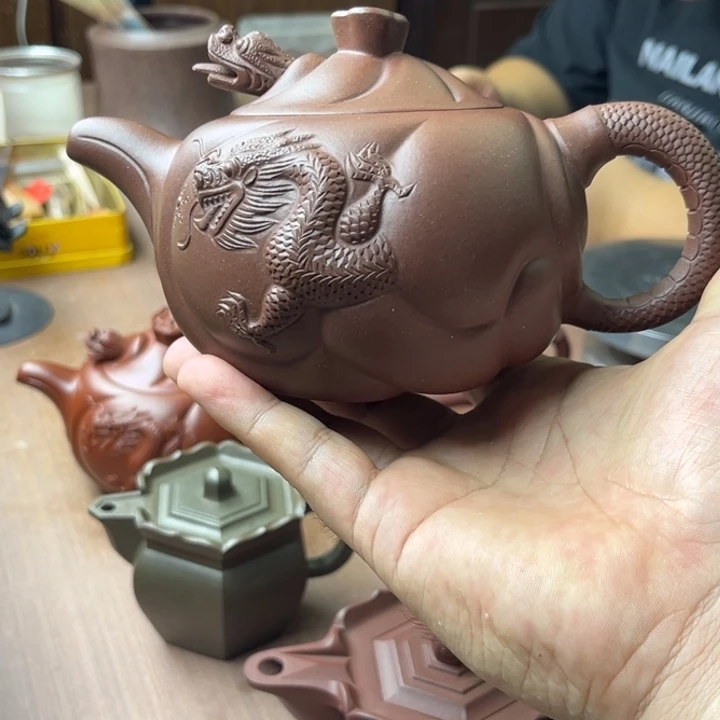 灌***丛茶壶紫砂鱼化龙底槽清