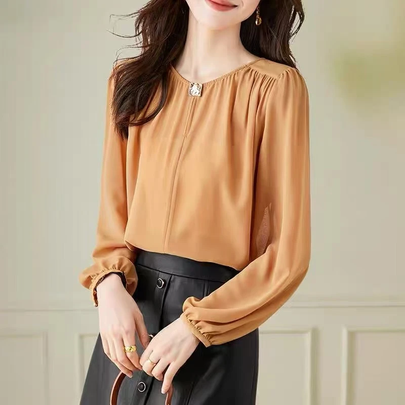 【锦衣服饰 无配件】0212圆领雪纺衫