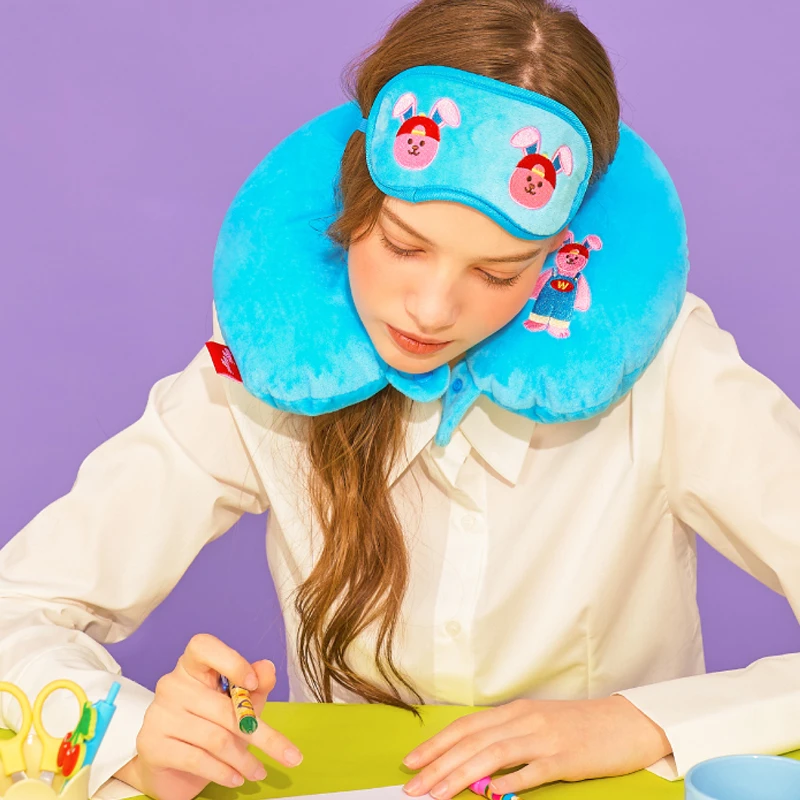 旅行颈枕U型套装可爱卡通眼罩午睡枕护颈创意礼品